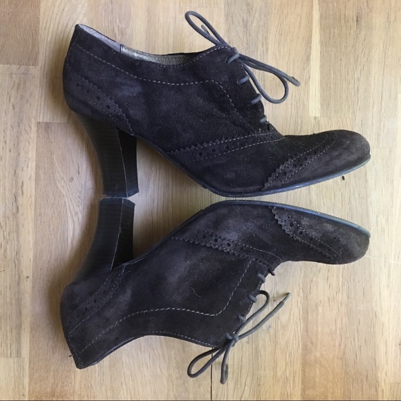 San Marina PARIS Brown Suede Heeled Booties 38 - Picture 1 of 8